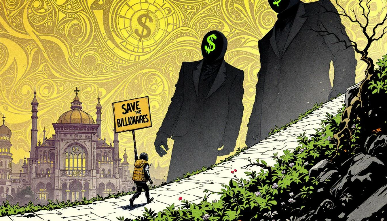 Illustration for: The March of the Temporarily Embarrassed Billionaires: A Tech Bro's Passion Play for the Persecuted Rich