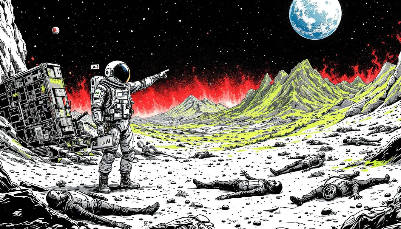 Illustration for: xAI's Interplanetary Grift: When You Can't Fix Twitter, Promise Mars