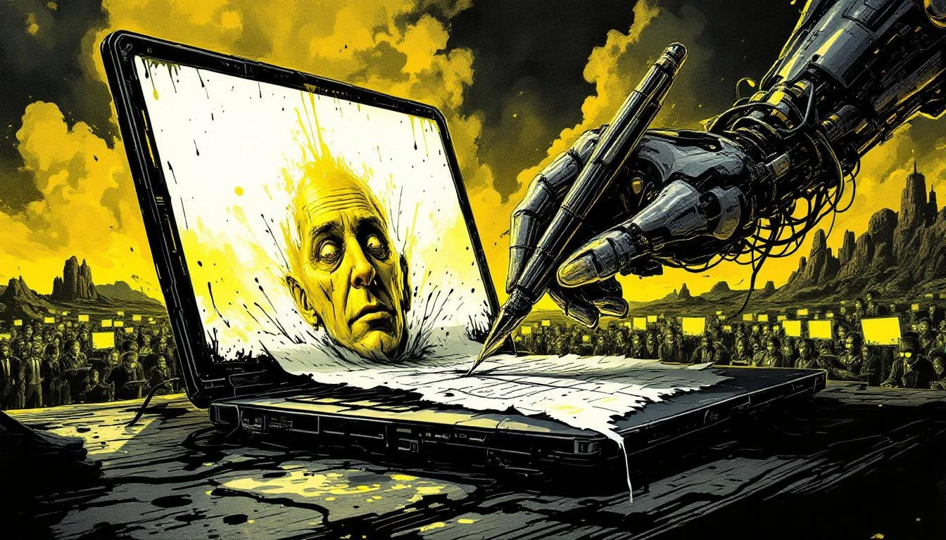 Illustration for: The Singularity Arrives for One Open Source Maintainer, Realizes It's a Petty Bitch