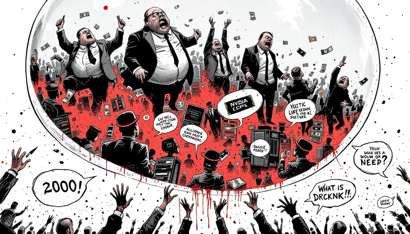 Illustration for: The AI Bubble: A Trillion-Dollar Hallucination with Venture Capital Characteristics