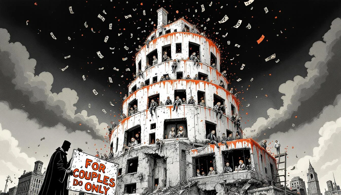 Illustration for: The Matrimonial Housing Tax: How America Turned Shelter Into a Couples-Only Subscription Service