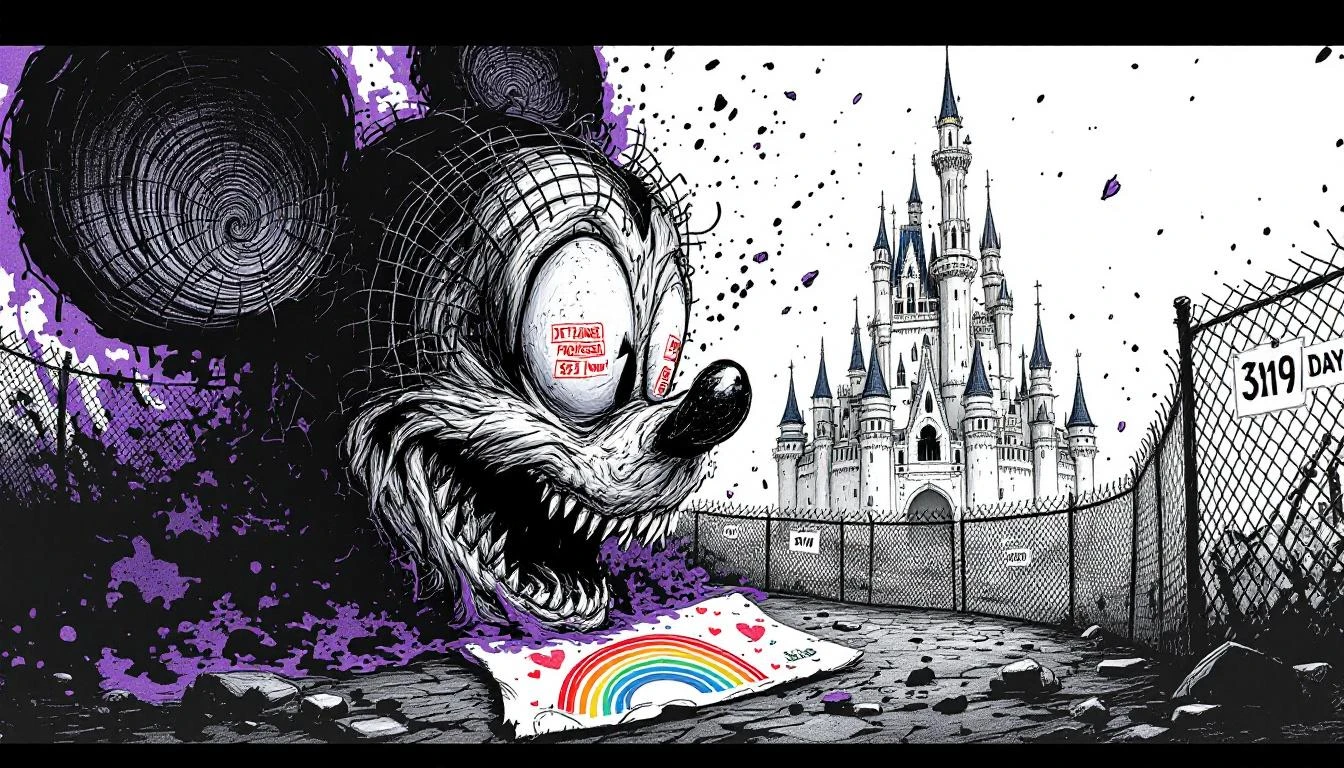 Illustration for: The Magic Kingdom's Dark Ride: How ICE Turned Mickey Mouse Into Kafka's Jailer