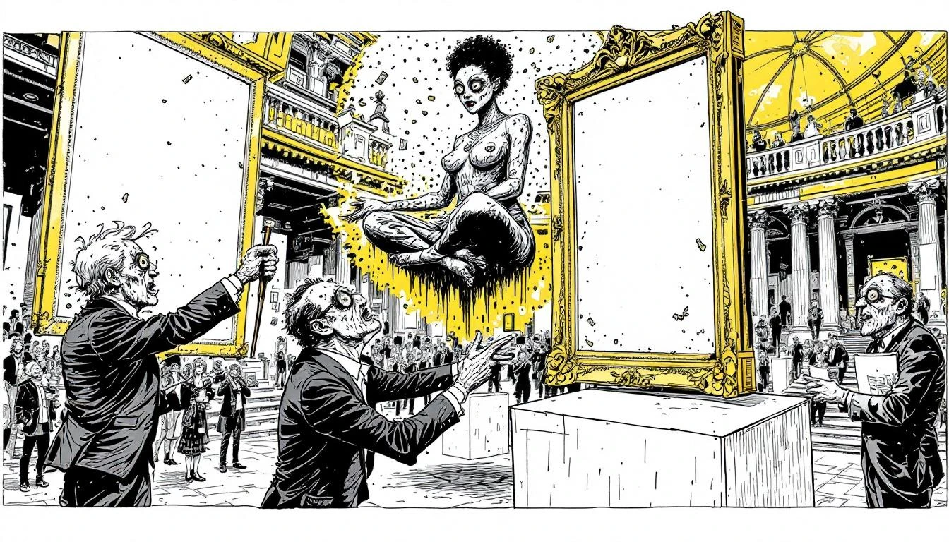 Illustration for: The Performance Art Ponzi Scheme: A Field Guide to Selling the Unsellable