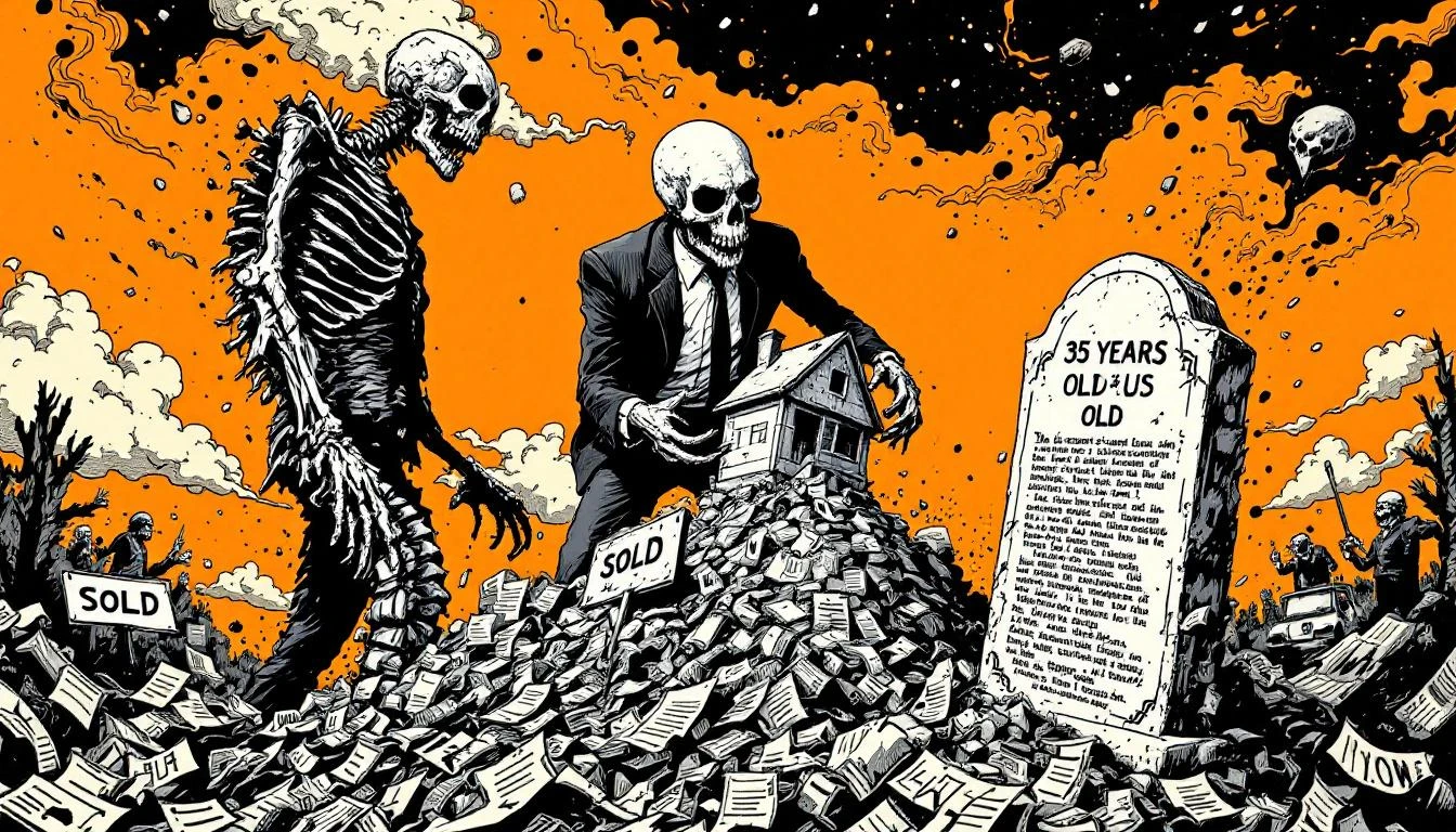 Illustration for: The American Dream Now Comes with a Mid-Life Crisis